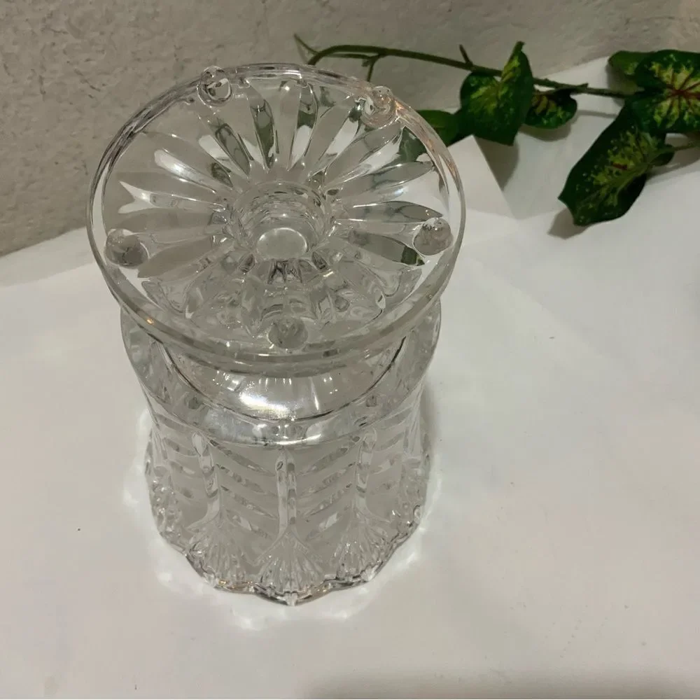 Lead Crystal Etched Hurricane Footed Candle Holder Fifth Avenue Crystal Poland